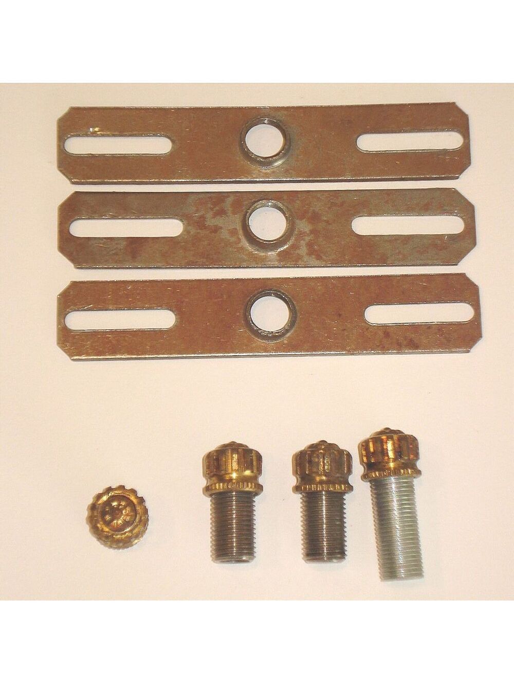 Antique light or furniture mounting crossbars W/ decorative knurled thumb nut